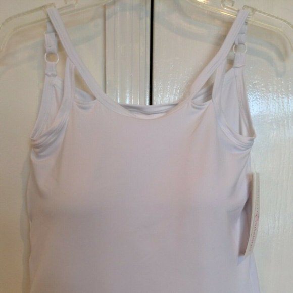 Mastectomy Camisole with Integrated Prosthetics, Medium w C Cup, NWT, White, Cut - Picture 2 of 8